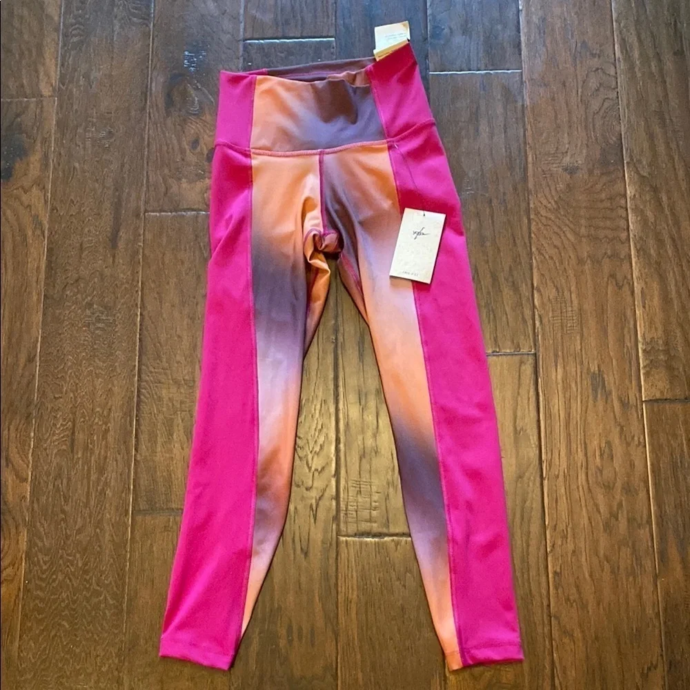 Nike Yoga Dri-Fit Vibrant Pink and Orange Performance Leggings Size S